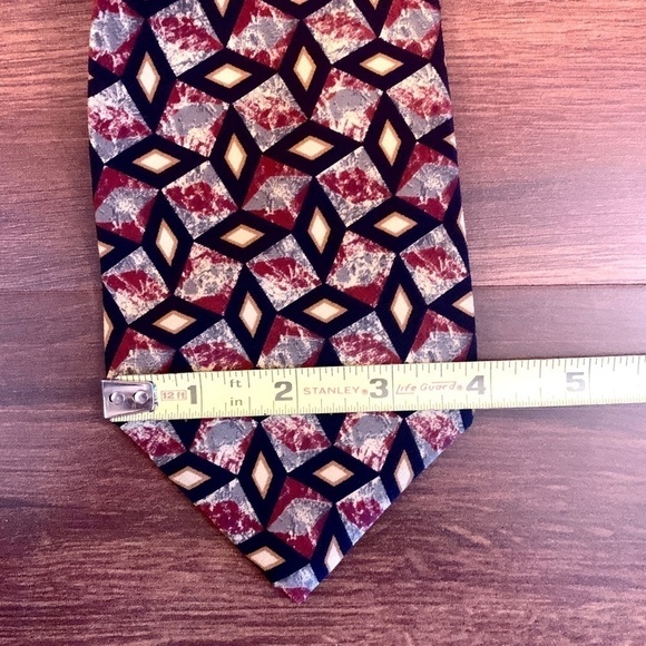 🌿SALE🌿CHRISTIAN DIOR Cravate 100% Silk Vintage Geometric Print Necktie - Picture 8 of 8